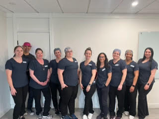 Group photo in scrubs