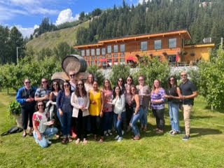 group photo at winery